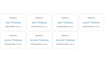 Paquetes de timbres disponibles